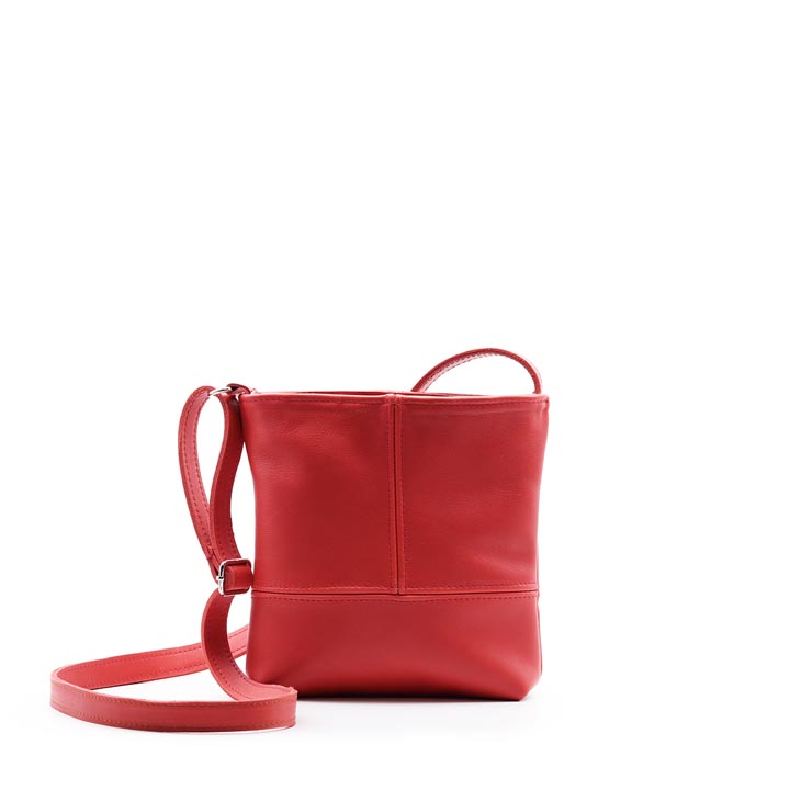 VELLIES & Simple Sling Bag | Red Leather