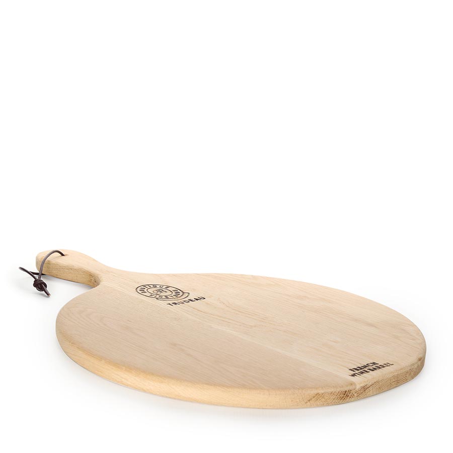 Round Pizza Board with Handle - french oak wood