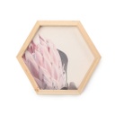 Hexagonal Pine Box Set (38cmx33cm) | pink protea printed canvas