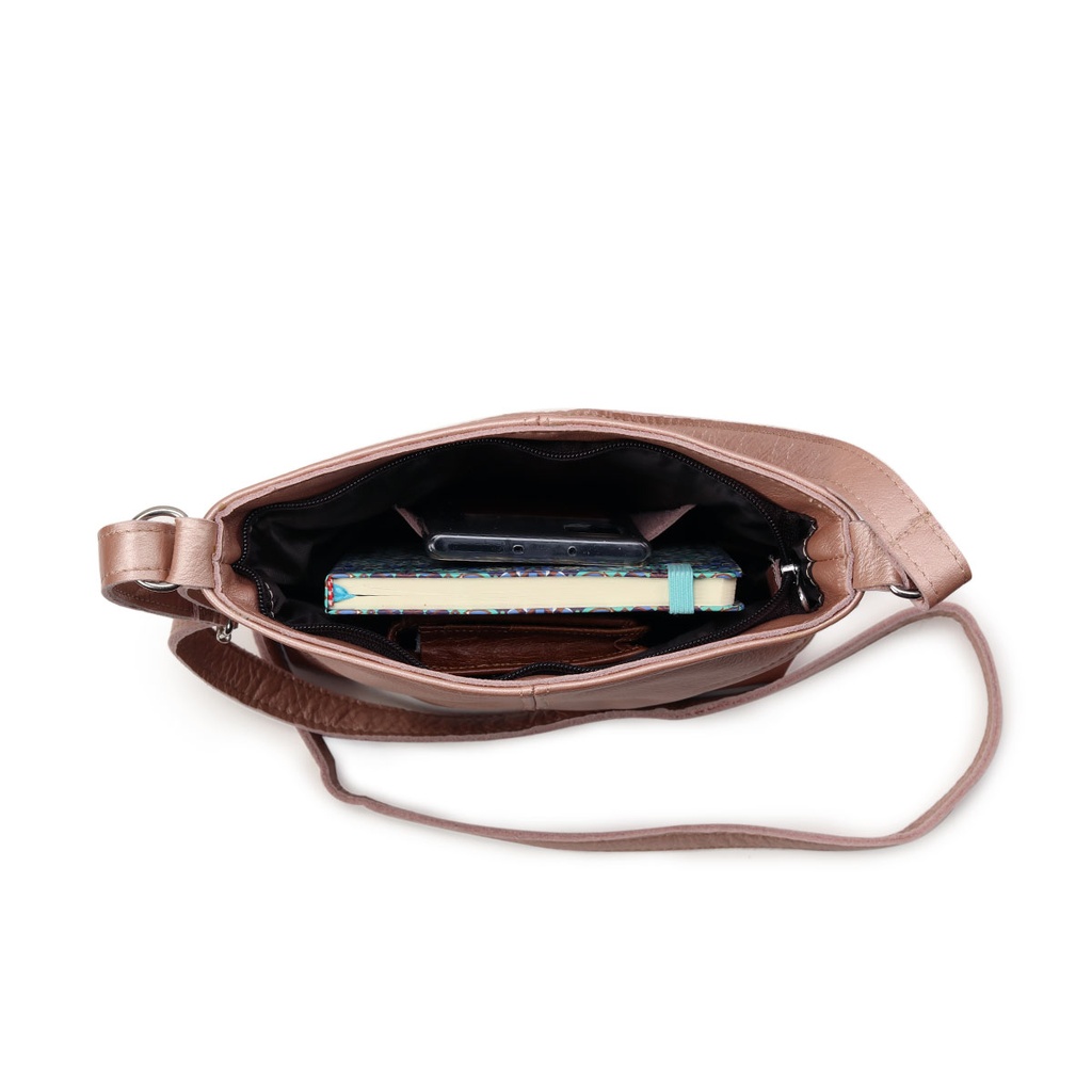 Simple Sling Bag | Rose Gold Leather