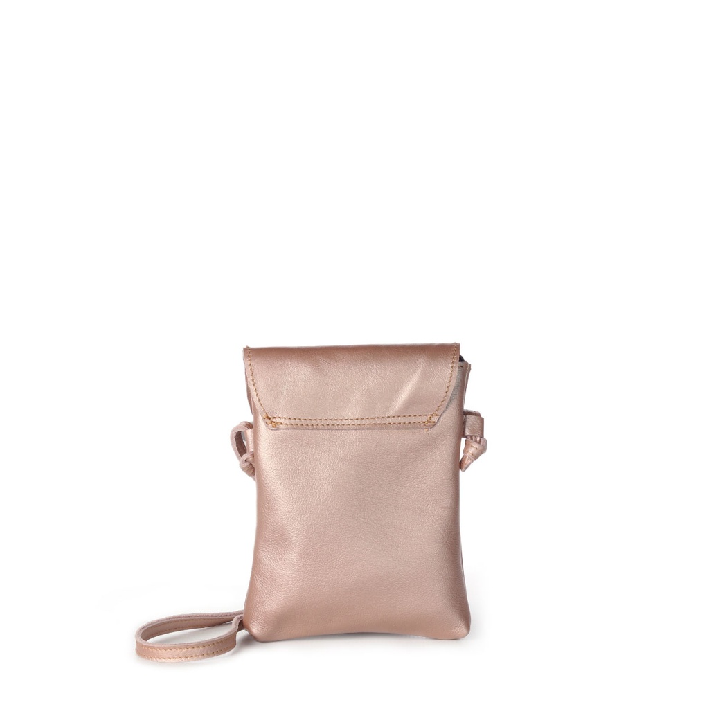 Compact Sling Bag | Rose Gold Leather