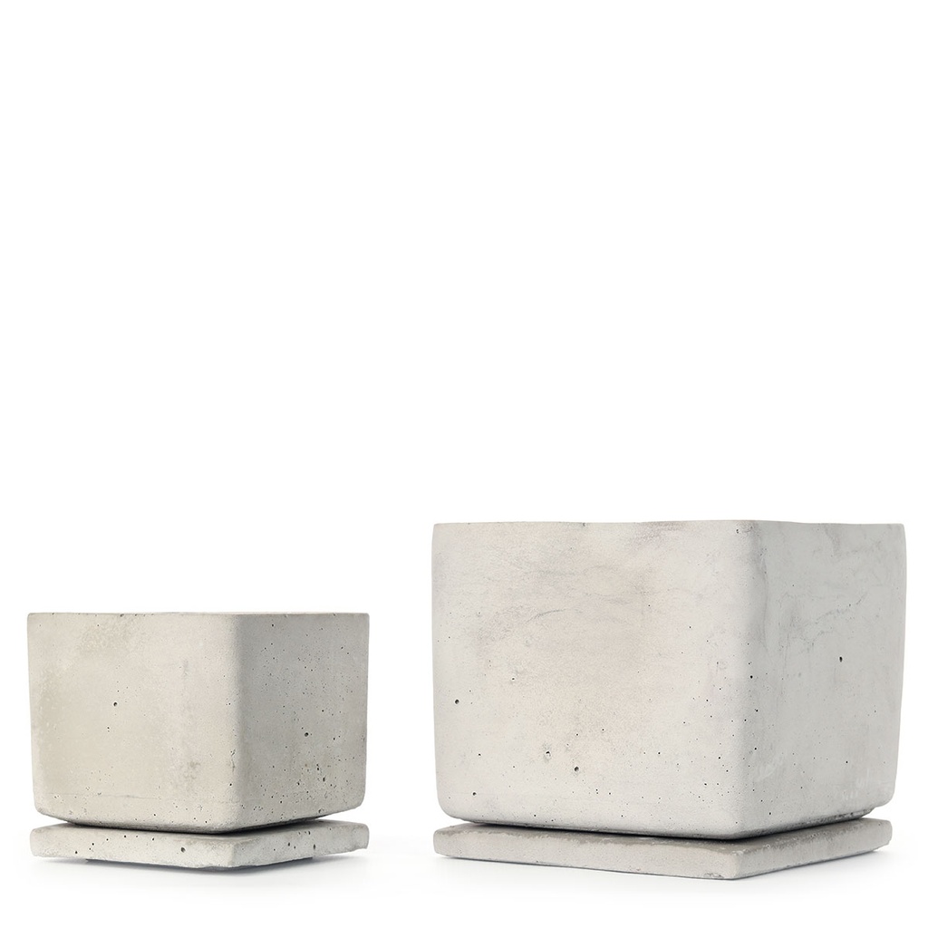 Square Concrete Pot Set of 2 (13-20cm)
