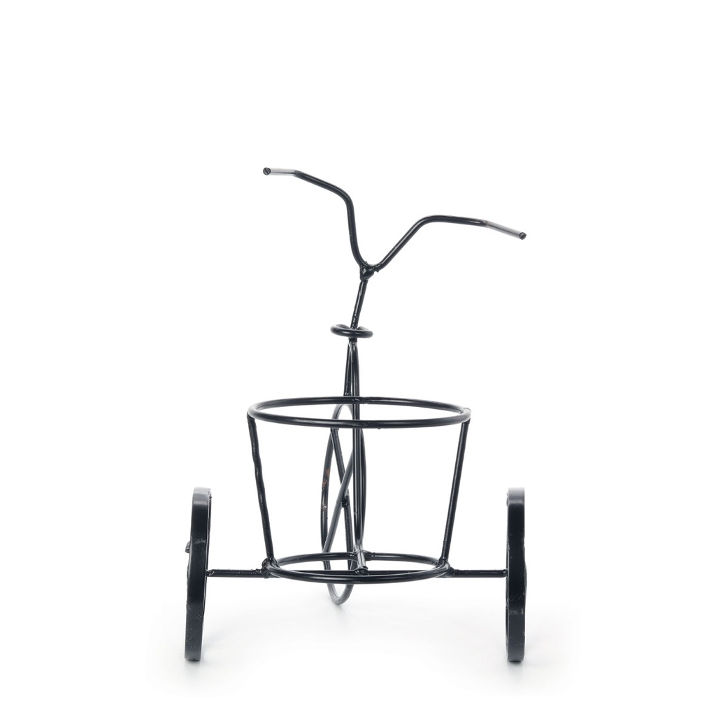 Metal Tricycle Pot Plant Holder (height:31cm) - black