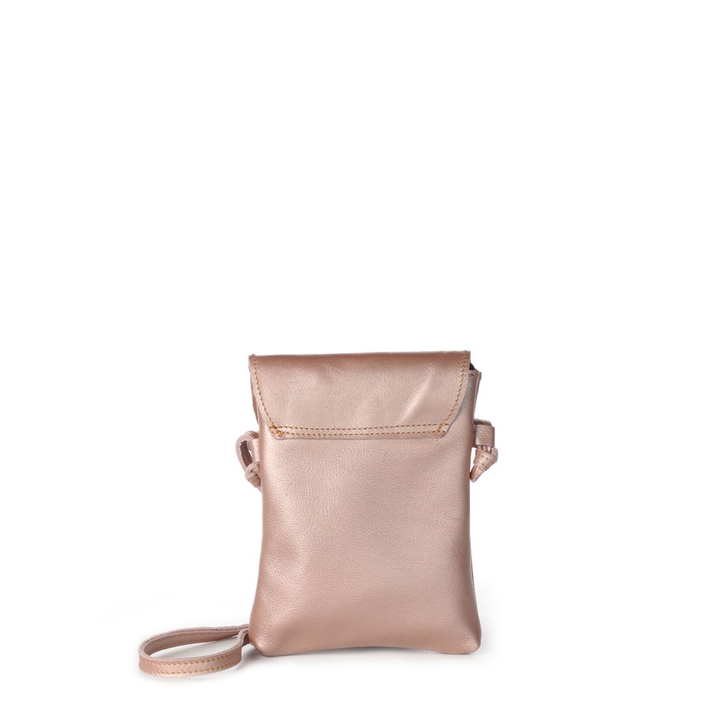 VELLIES & Compact Sling Bag | Rose Gold Leather