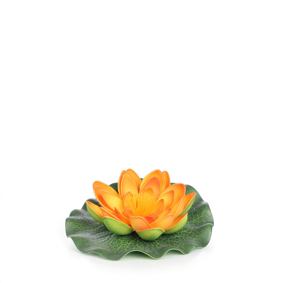 Artificial Floating Lotus (15cm) - orange