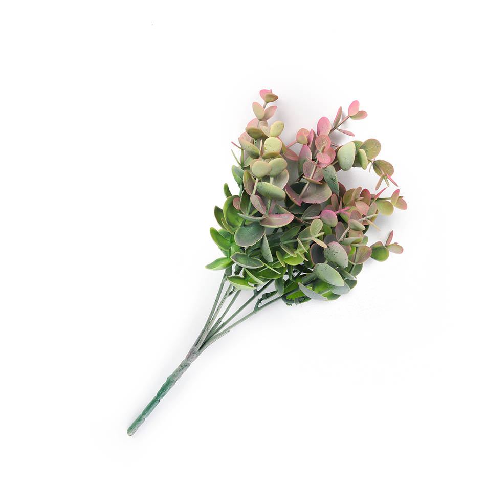 Artificial Penny Gum Bush (28cm) - green & pink