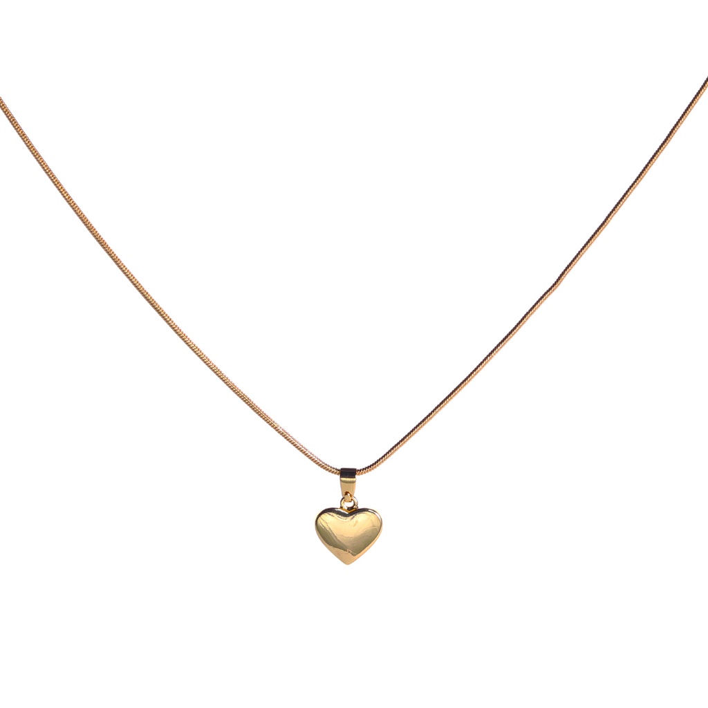 Petite Seashell Heart Pendant | with gold chain