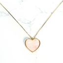 Pink Heart Pendant | with gold adjustable chain
