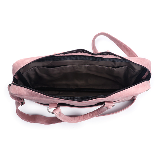 Metro Laptop Bag - Pink Leather - 15"