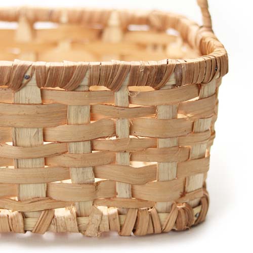 Square Light Brown Wooden Basket (31x33cm) | with handle