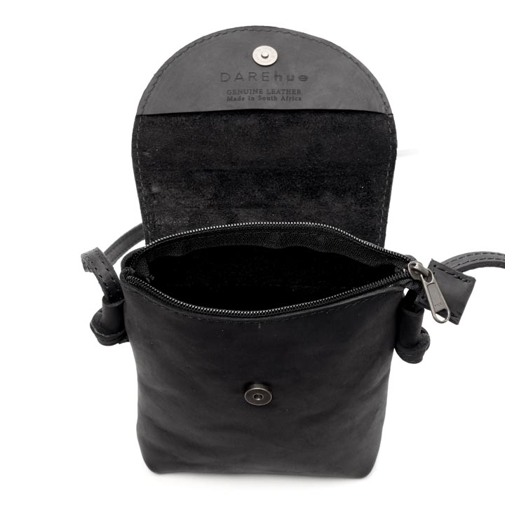 Simple Elegance (small) Sling Bag | black leather inside