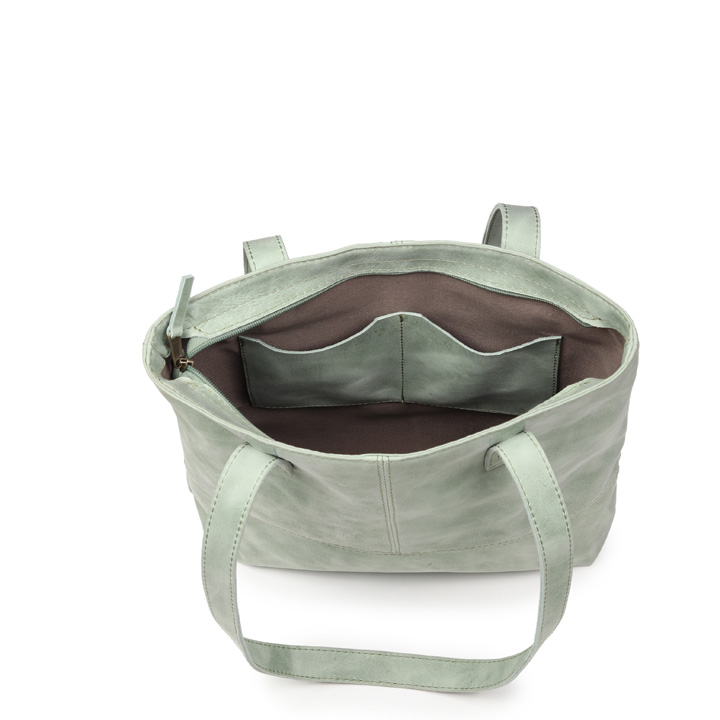 Linear Whispers (large) Tote Bag | mint green leather
