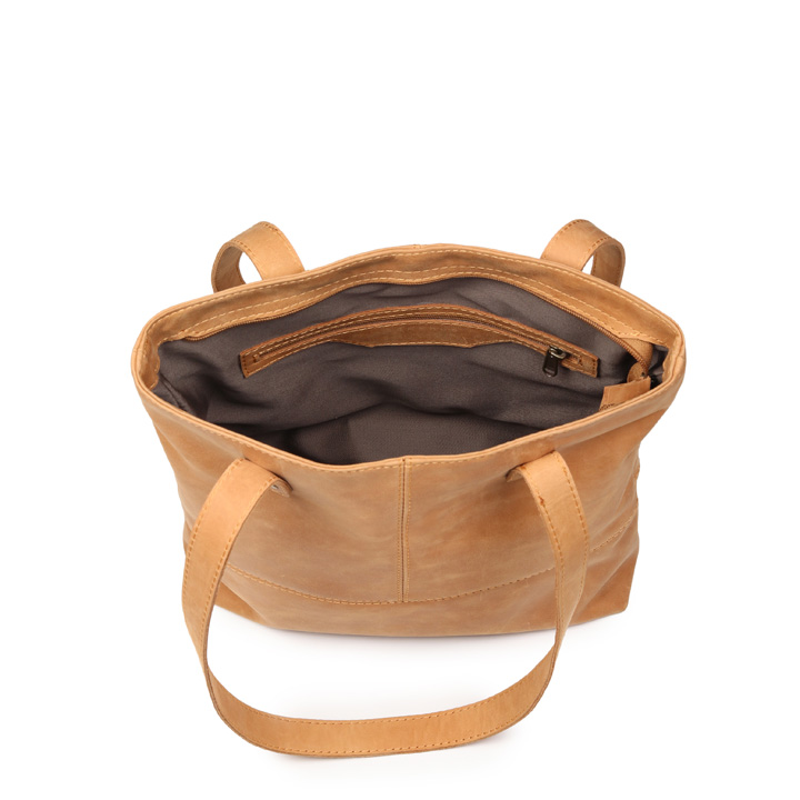 Linear Whispers (large) Tote Bag | tan brown leather