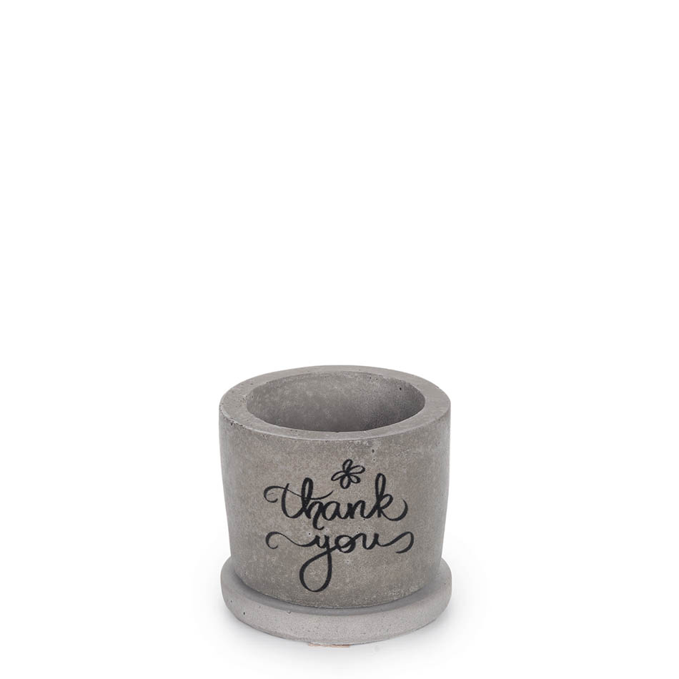 Printed Concrete Pot (7cm) | thank you
