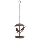 Hanging Metal Bird Feeder (16cm) - brown