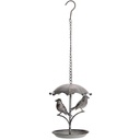 Hanging Metal Bird Feeder (16cm) - grey