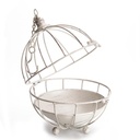 Decorative Hanging Metal Ball (20cm) - cream-white