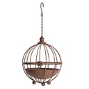 Decorative Hanging Metal Ball (20cm) - rust brown