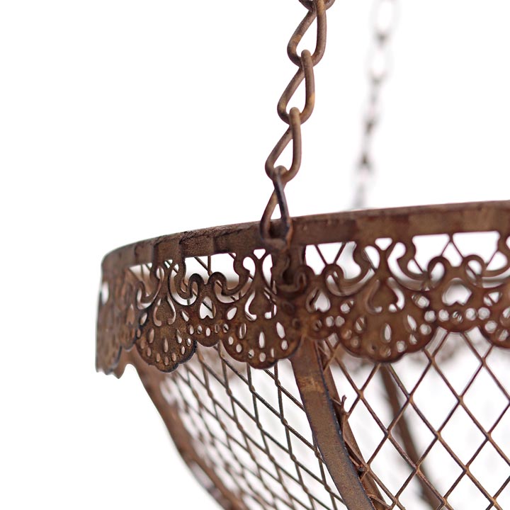 Hanging Metal Lace Basket (26cm)