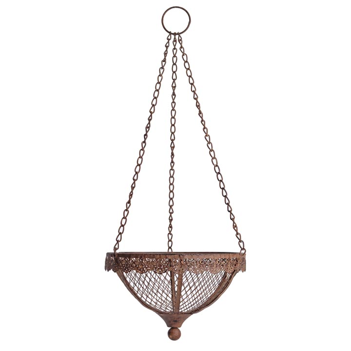 Hanging Metal Lace Basket (26cm)