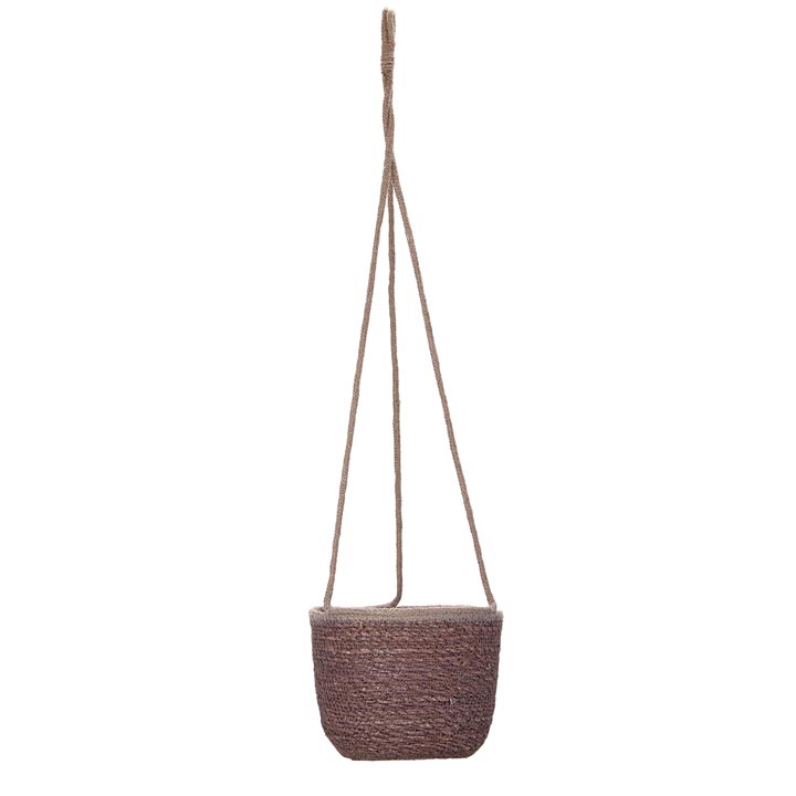 Hanging Woven Plant Basket 15/18/20cm | charcoal grey