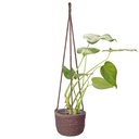 Hanging Woven Plant Basket 15/18/20cm | charcoal grey