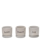 Love, Peace & Joy Concrete Pot Set