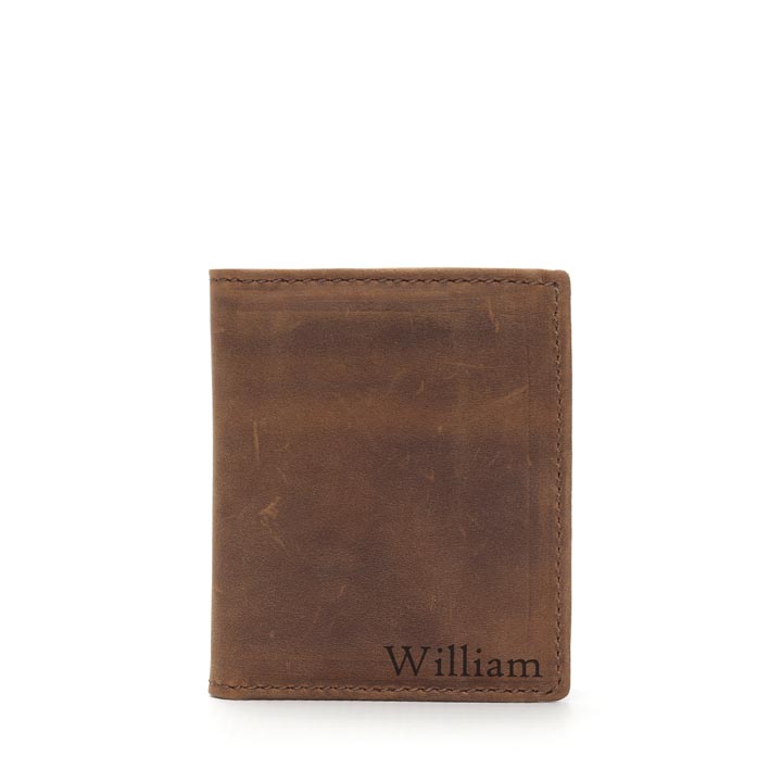 Personalised Men’s Card Holder | Walnut Brown Leather