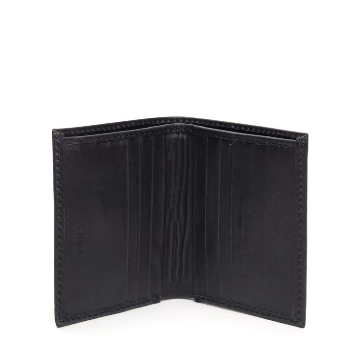 Personalised Men’s Bifold Card Wallet | Black Leather