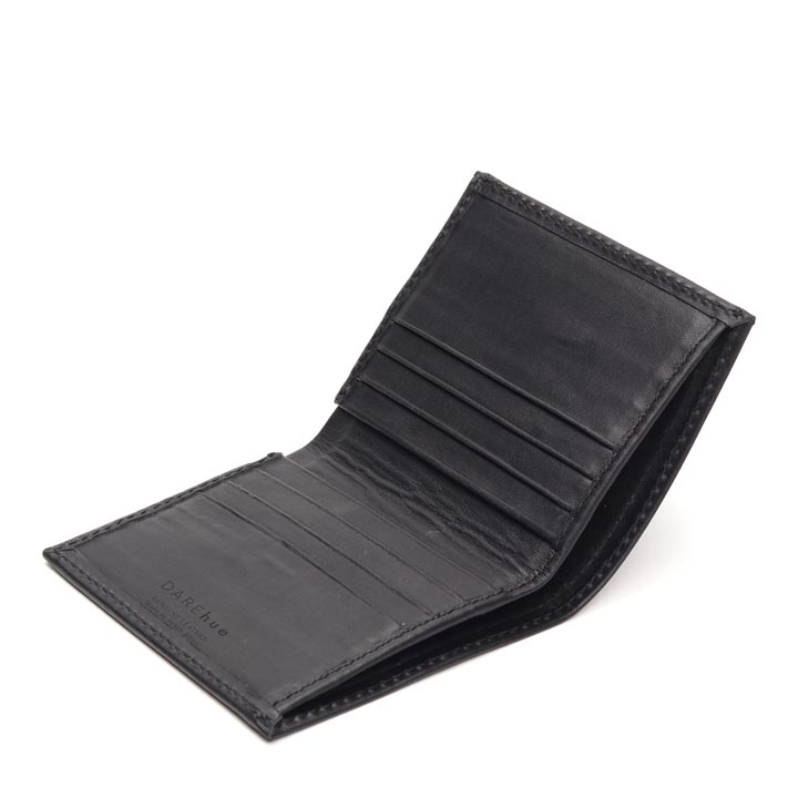 Personalised Men’s Bifold Card Wallet | Black Leather