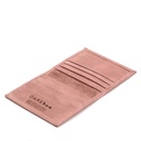 Slim Bifold Card Holder - rose pink leather