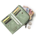 Small Slim Ladies Leather Wallet (8 card slots) - mint green