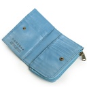 Small Slim Ladies Leather Wallet (8 card slots) - sky blue