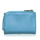 Small Slim Ladies Leather Wallet (8 card slots) - sky blue