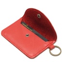 Inspirational Leather Card Holder Keyring | red