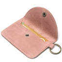 Inspirational Leather Card Holder Keyring | rose pink