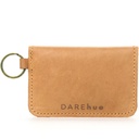 Inspirational Leather Card Holder Keyring | tan brown