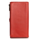 Large Slim Ladies Leather Wallet (17 card slots) | red