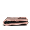 Large Slim Ladies Leather Wallet (17 card slots) | rose pink