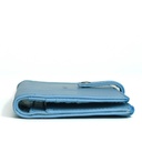 Large Slim Ladies Leather Wallet (17 card slots) | sky blue