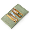 Slim Bifold Card Holder - mint green leather