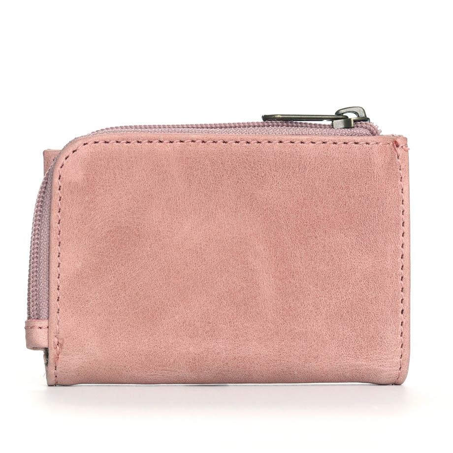 Small Slim Ladies Leather Wallet (8 card slots) - Pink