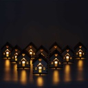 Flickering Christmas Small House - Set of 10