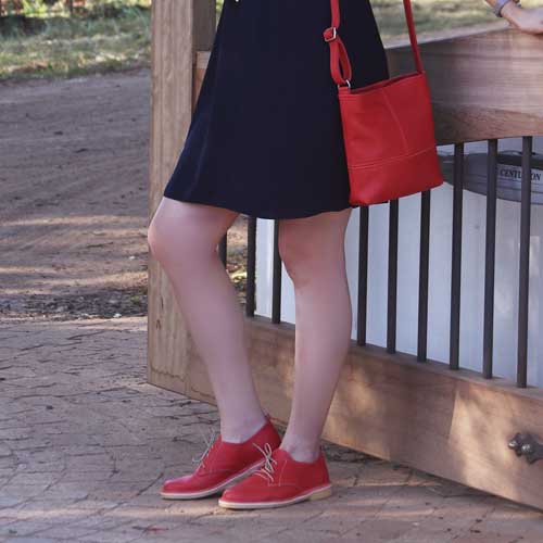Matching Red | vellies & sling bag combo