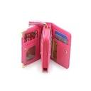 Ladies Small Zipper Wallet - Bright Pink
