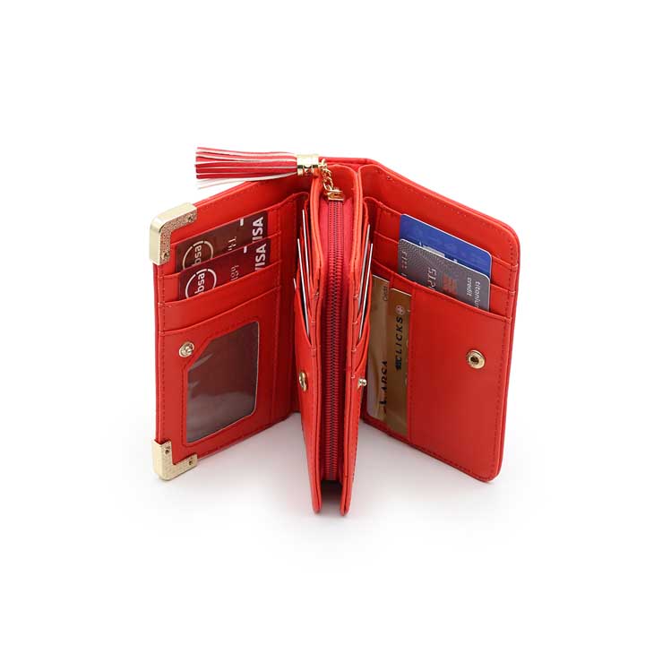 Ladies Small Zipper Wallet - Red