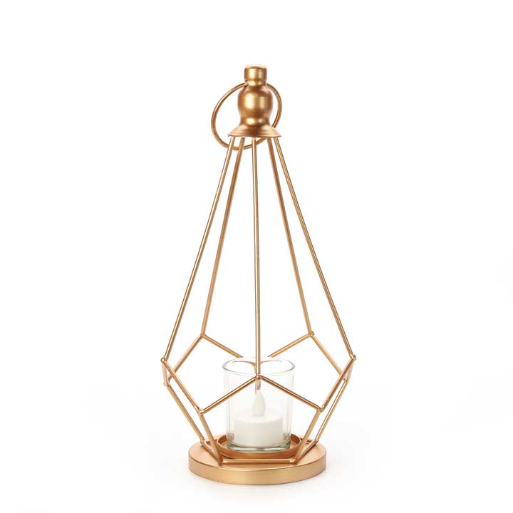 Pyramid Candle Holder - Gold