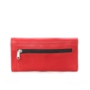 Ladies Leather Tri-fold Wallet - Red