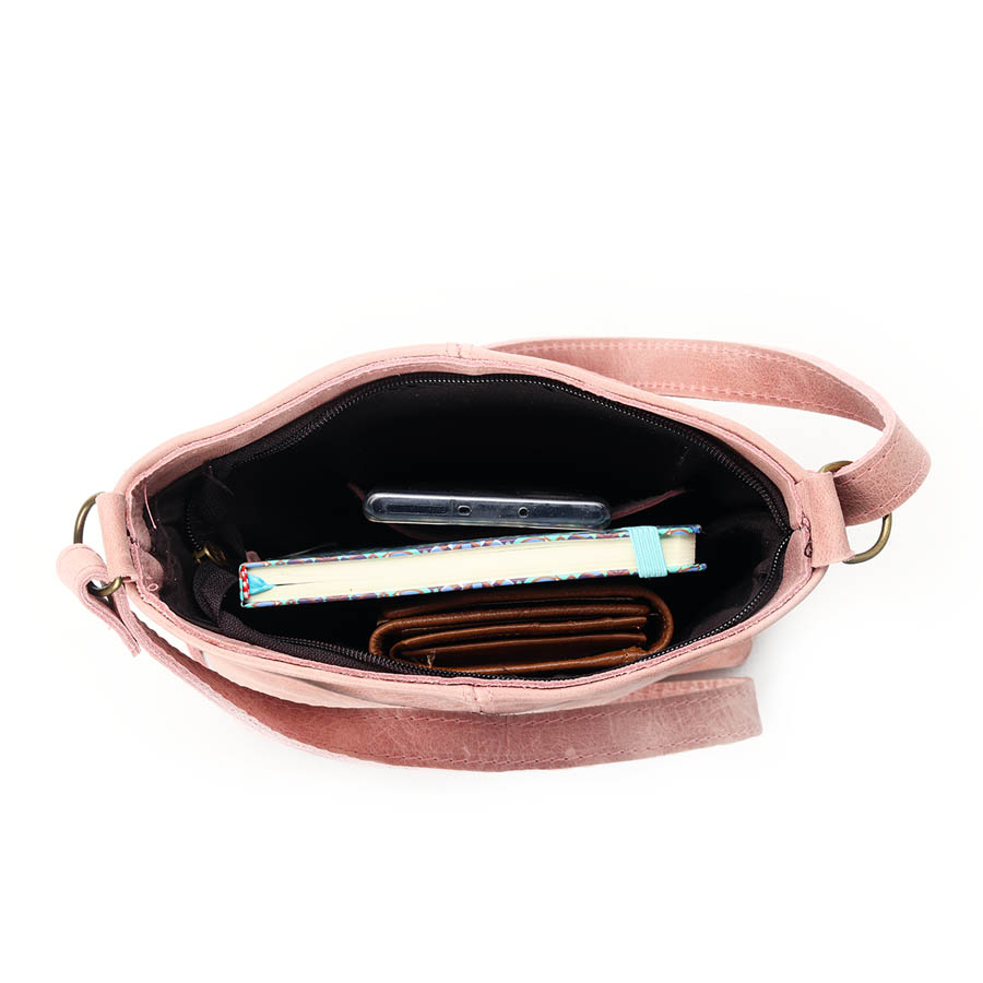 VELLIES &amp; Simple Sling Bag | Pink Leather
