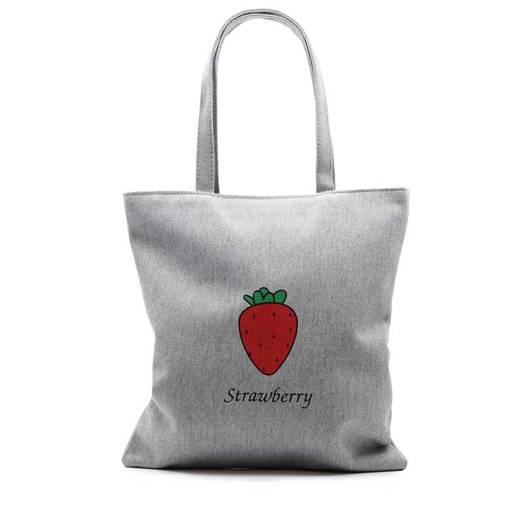Strawberry Shopper Bag - Grey